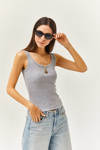 Pulli Collection Αμάνικο μπλουζάκι με ραβδώσεις