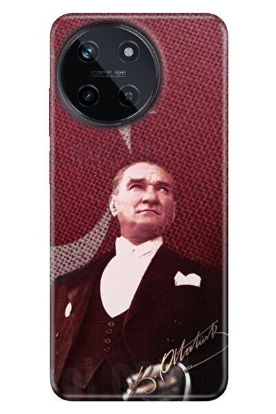 realme 11 4G Uyumlu Kılıf Resimli Baskılı Nano Silikon M.K Atatürk