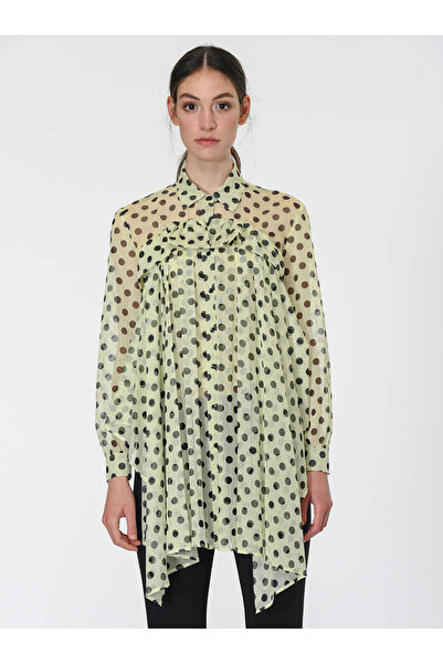 Roman Fırfır Detaylı Puantiyeli Bluz Standart Renk Y1913050_089
