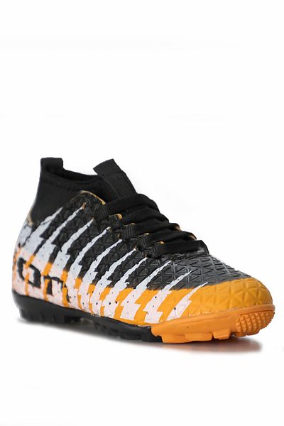 Freemax Pantofi de fotbal Astroturf pentru copii cu șosete Freemax.1453CCKHS Muștar Negru