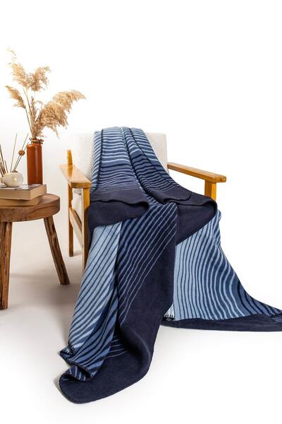 Pupilla Collection Wonna Pamuklu Tek Kişilik Battaniye V4 - Lacivert