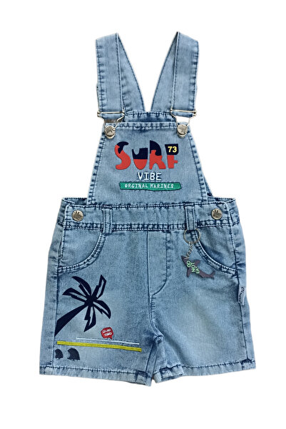 Cincır Baby Baby Boy Denim Shorts Salopet - Embroidered - Embroidered Jeans Salopet