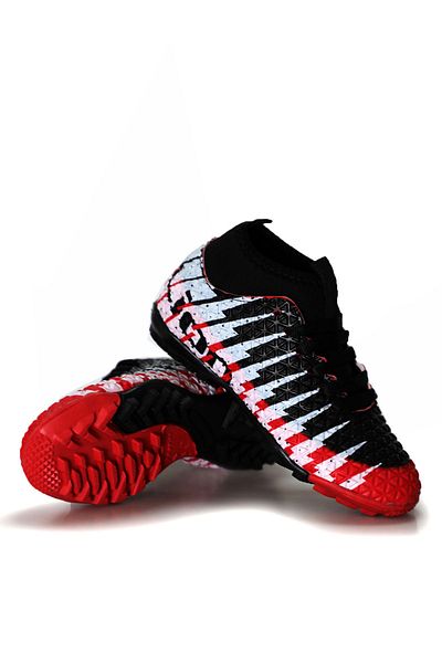 Freemax Children's Astroturf Football Shoes with Socks Freemax.1453CCKHS Red Black
