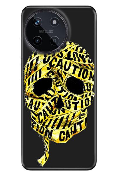 realme 11 4G Uyumlu Kılıf Resimli Baskılı Nano Silikon İskelet Caution