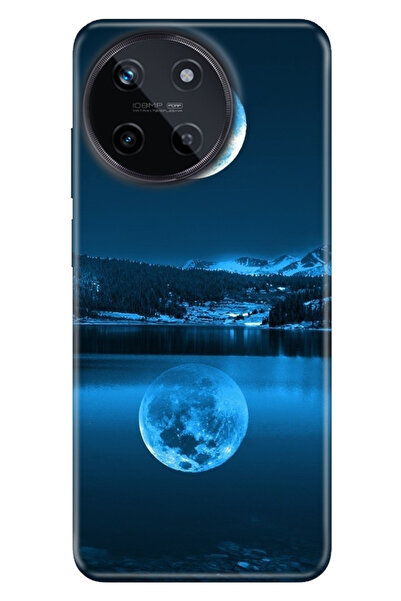 realme 11 4G Uyumlu Kılıf Resimli Baskılı Nano Silikon Dolunay Deniz