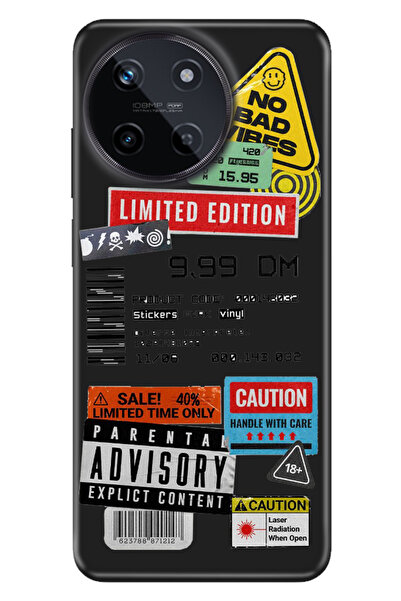 realme 11 4G Uyumlu Kılıf Resimli Baskılı Nano Silikon Mix Sticker