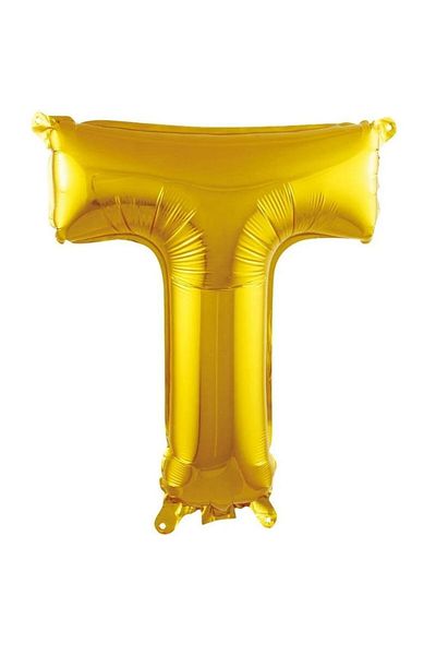 parti sürprizi Gold Color Letter t 16'' Foil Balloon 1 Piece