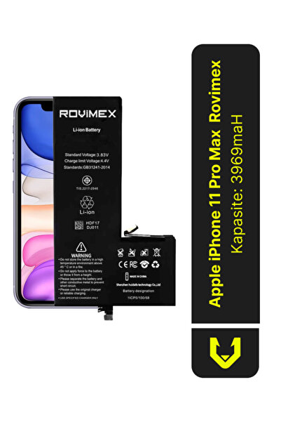 Rovimex iPhone 11 Pro Max Rovimex Batarya Pil 3969 mAh
