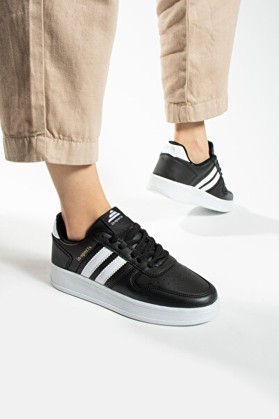 İnan Ayakkabı Жіночі чорні повсякденні спортивні кросівки (ортопедична внутрішня підошва) висотою 3 см