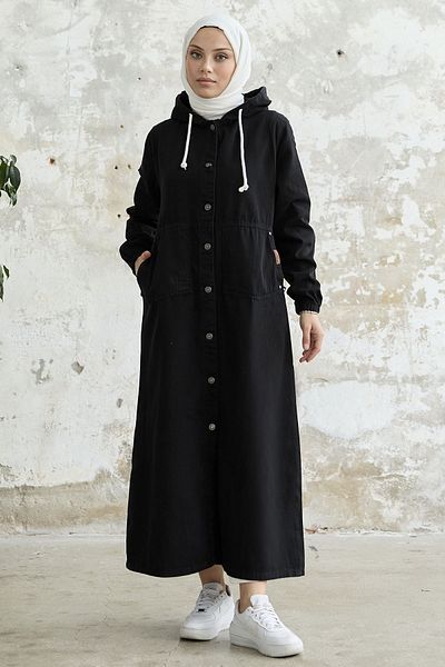 InStyle Gabardine Cap with Handle and Pocket - Black