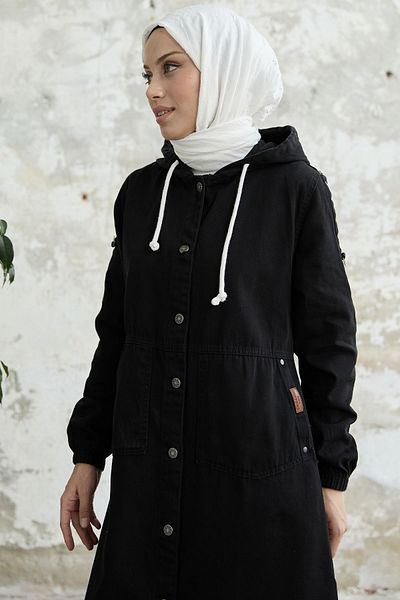 InStyle Gabardine Cap with Handle and Pocket - Black