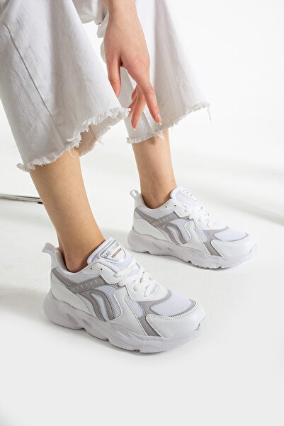 HKM shoes حذاء رياضي نسائي خفيف الوزن شبكي برباط ونعل عالٍ