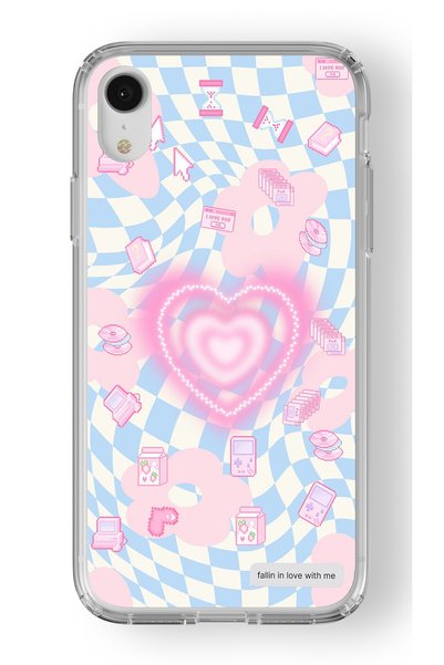 Multitronic حافظة شفافة مطبوعة بتصميم Fallin in Love متوافقة مع هاتف iPhone XR