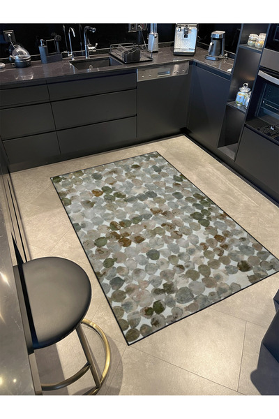 Rugs Modern Halı Covor decorativ cu temă gri și model circular miravip444
