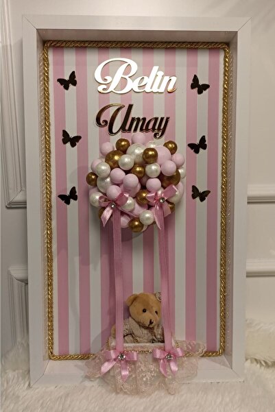 şatafat design Bebek Kapı Süsü Kapadokya Gold Pembe