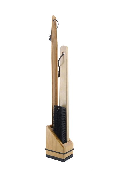 NYN Wooden Shoe Horn and Wooden Brush - Door Back Set Natural Color
