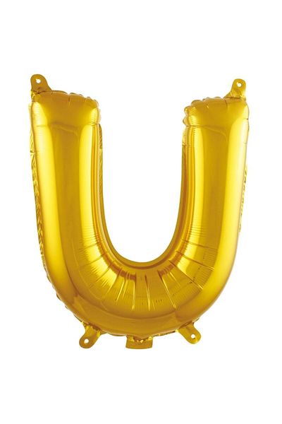 parti sürprizi 16'' Foil Balloon - Gold Color, Letter U, 1 Piece