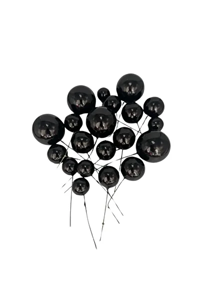 PASTRY PLANET Cake Top Ball Ornament 20 Pieces (Black Color)