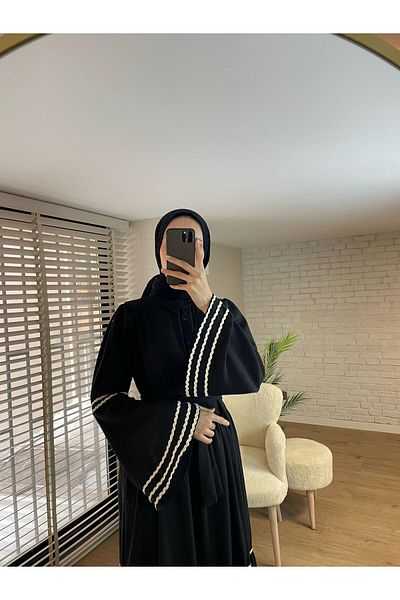 VOLT CLOTHİNG Besticktes Leinenkleid mit Hemdkragen für Damen