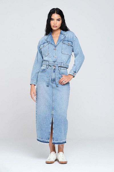 Pantamo Jeans Jachetă de jeans albastră slim fit pentru femei