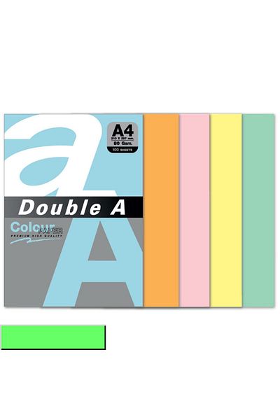 DOUBLE A ورق ملون 100 قطعة A4 80 جرام