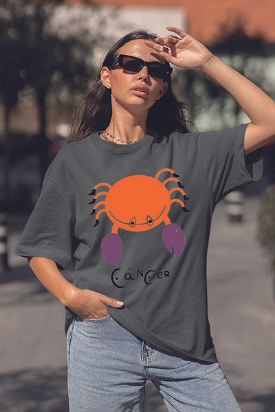 Serbella Unisex Oversize T-Shirt - Cancer Printed065781-81347