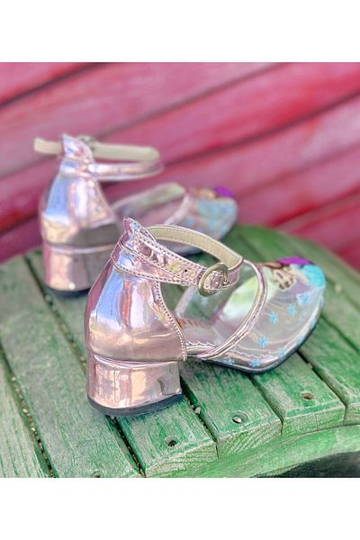 Surpie Shoes Pantofi cu toc transparent cu model Elsa, pantofi cu toc pentru copii
