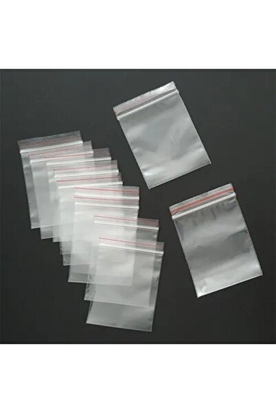 Kalbi Ticaret Kilitli Torba 5x5 Cm 100'lü Kilitli Buzdolabı Poşeti Şeffaf Naylon Torba Kilitli Saklama Poşeti