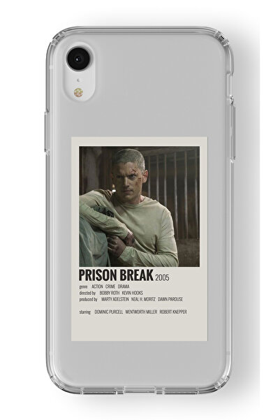 Space Star iPhone XR Uyumlu Prison Break Minimalist Poster Tasarım Baskılı Şeffaf Kılıf