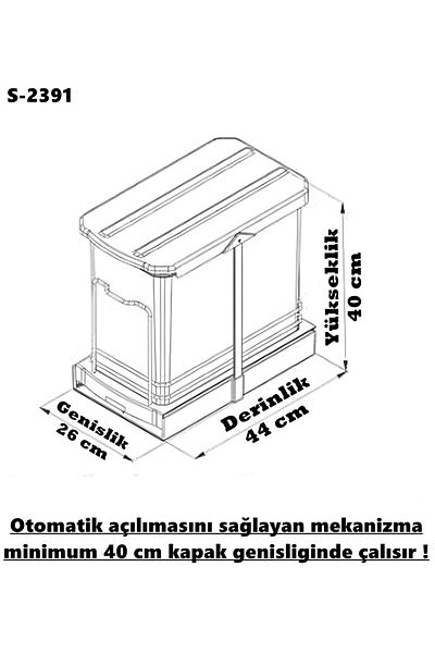 almital mobilya aksesuarları furniture accessories Starax 16+1 Lt 2391 Γκρι Τηλεσκοπικός Κάδος Απορριμμάτων