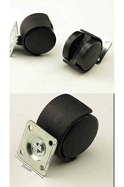 almital mobilya aksesuarları furniture accessories 4 Adet Düz Tablalı Çap 40mm. Döner Tekerlek