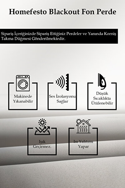 Homefesto Modern Background Curtain Blackout 100% Light Proof Gray Blackout Curtain Without Pleats 140 x 260 cm