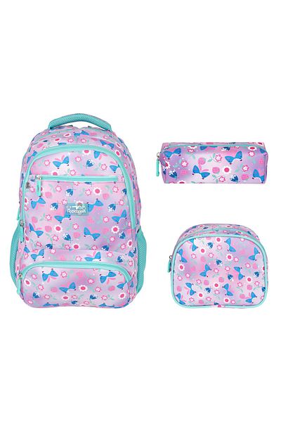 RKY SERENITY Relaxion New Season Butterfly Figured Rucsac de școală Lunch Box Suport stilou Set de 3