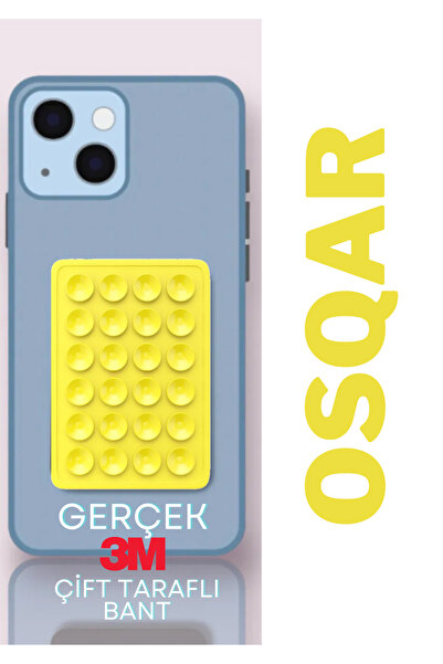 Osqar Telefon Tutucu Ahtapot Vantuz Beyaz Renk Gerçek 3M Yapışkanlı SARI