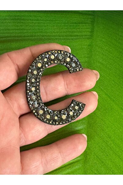 Gönülden Tasarım 5x4 سم حديد لاصق حجر مدخن حرف C أرما