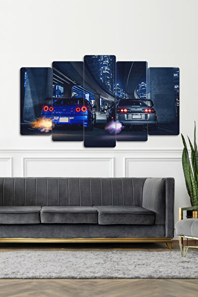 EVLOYA Nissan Skyline Gtr R34 Vs Toyota Supra Mk4 - 5 Parçalı Tablo