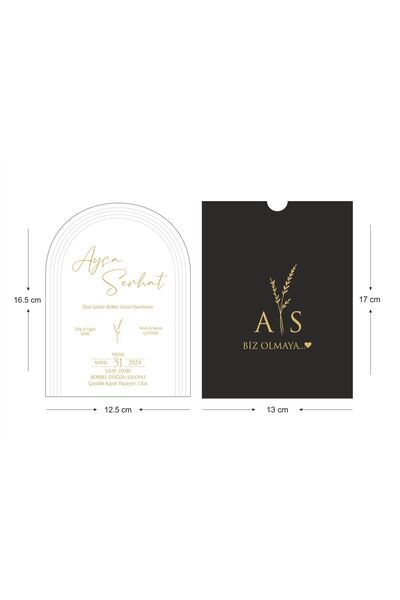 Pixel Davetiye Oval Kesim Düğün Davetiyesi - 100 Adet - Düğün - Nişan - Kına - Sünnet - Nikah Davetiyesi - 8831