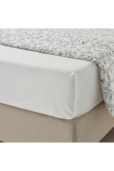 IKEA ملاءة سرير مزدوجة، قطن خالص، يحافظ على البرودة والناعمة، 150x260 سم