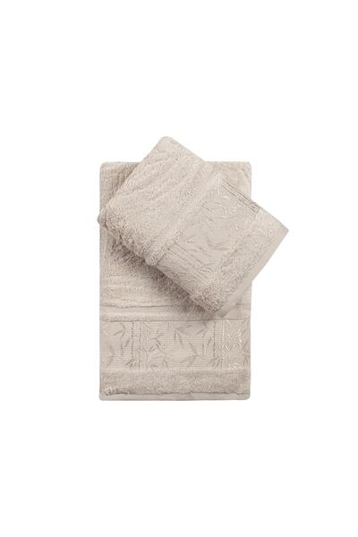 Pupilla Collection Single Bambu 2'Li Banyo Havlu Seti (50*90+70*140) - Krem