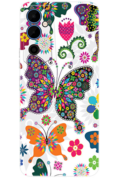 TECNO Pova Neo 2 (LG6N) Uyumlu Kılıf Desen Baskılı Silikon Renkli Kelebekler ...