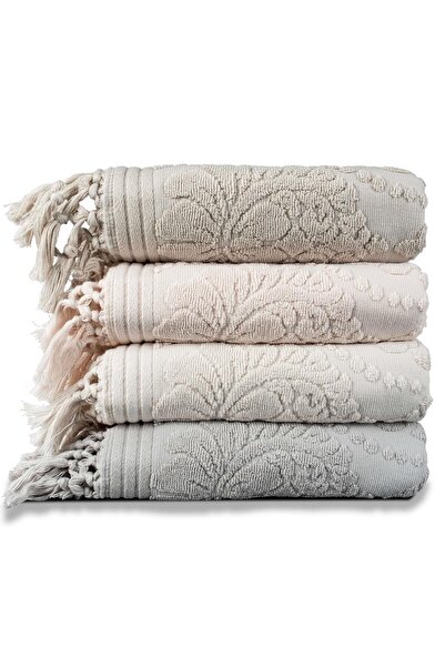 Pupilla Collection Perla %100 Pamuk 50*90 4'Lü Yüz Havlusu - Asorti