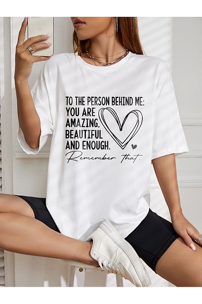 aynewmoda Oversize heart printed T-shirt