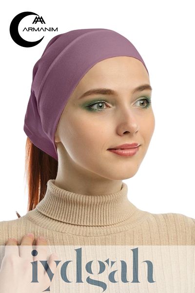 IYDGAH Πρακτικό καπό μακρύς σωλήνας Hijab Bonnet Ready Plug-in Bonnet Bonnet Bandana Φαρδιά ζώνη μαλλιών Απλό αποξηραμένο