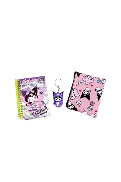 şahane parti Kuromi Special Set Keychain Memo Pad and Wallet