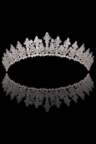 Hayalperest boncuk Shiny Zircon Stone Women's Bridal Crown - Special Design