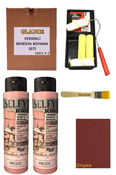 GLANCE Rich Selfy Decor 500 CC X 2 Elizya Kendinden Vernikli Mobilya Boyama Seti