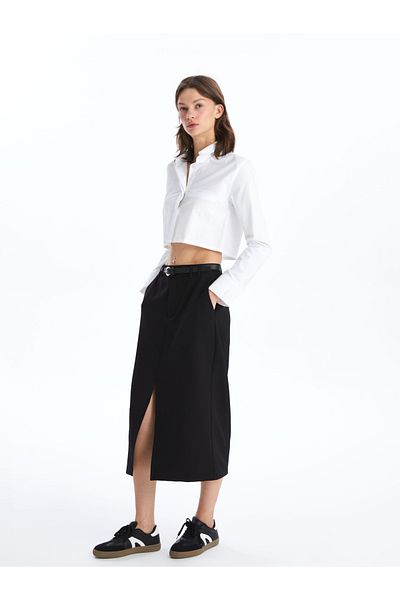 LC Waikiki Standard Fit Women's Skirt - Belted Waist