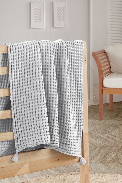 Casadora Baby 100% Cotton Single Thick Waffle Duvet Cover - Gray - 160 X 220 Cm