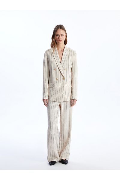 LC Waikiki Standard Fit Striped Wide Leg Women's Trousers