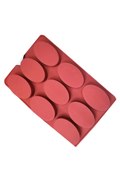PASTRY PLANET Brown Silicone Oval Cake Mold (9 Compartments)